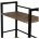 Стол на металлокаркасе BRABIX &quot;LOFT CD-005&quot;, 1200х520х1200 мм, 3 полки, цвет морёный дуб, 641221 