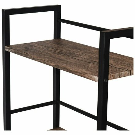 Стол на металлокаркасе BRABIX &quot;LOFT CD-005&quot;, 1200х520х1200 мм, 3 полки, цвет морёный дуб, 641221 