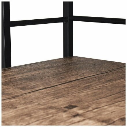 Стол на металлокаркасе BRABIX &quot;LOFT CD-005&quot;, 1200х520х1200 мм, 3 полки, цвет морёный дуб, 641221 