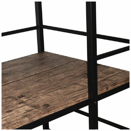 Стол на металлокаркасе BRABIX &quot;LOFT CD-005&quot;, 1200х520х1200 мм, 3 полки, цвет морёный дуб, 641221 