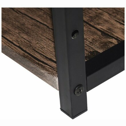 Стол на металлокаркасе BRABIX &quot;LOFT CD-005&quot;, 1200х520х1200 мм, 3 полки, цвет морёный дуб, 641221 
