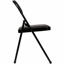 Стул складной для дома и офиса BRABIX &quot;Golf Plus CF-003 Комфорт&quot;, черный каркас, кожзам черный, 531566