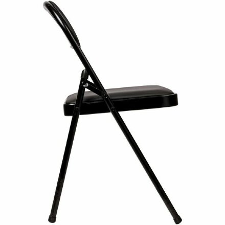 Стул складной для дома и офиса BRABIX &quot;Golf Plus CF-003 Комфорт&quot;, черный каркас, кожзам черный, 531566 Черный