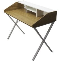 Компьютерный стол ORLA H475 Дуб натуральный / белый каркас M-city
