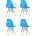 Стул Eames Style DSW бирюзовый x4 (разборный каркас) 