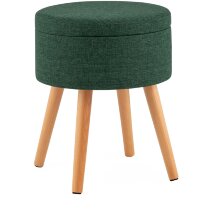 Пуф с ящиком Store Woody рогожка темно-зелёная