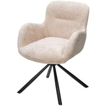 Стул KAROL 180 град. поворот. 3018-10 бежевый, шенилл/ черный каркас, ®DISAUR
