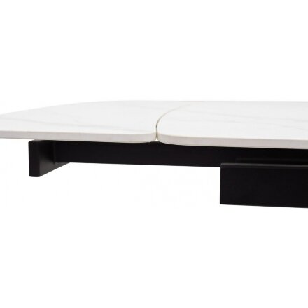 Стол Rivoli matt white marble sintered stone / black 