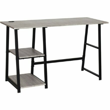 Стол на металлокаркасе BRABIX &quot;LOFT CD-006&quot;, 1200х500х730 мм, 2 полки, цвет дуб антик, 641225 