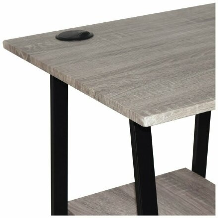 Стол на металлокаркасе BRABIX &quot;LOFT CD-006&quot;, 1200х500х730 мм, 2 полки, цвет дуб антик, 641225 