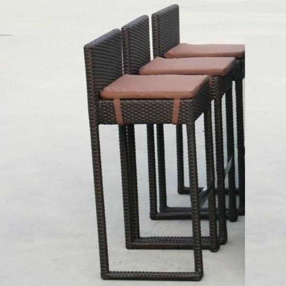 Плетеный барный стул Y390A-W63 Brown Плетеный барный стул Y390A-W63 Brown