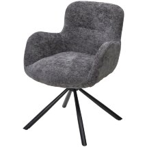 Стул KAROL 180 град. поворот. 3018-19 темно-серый, шенилл/ черный каркас, ®DISAUR