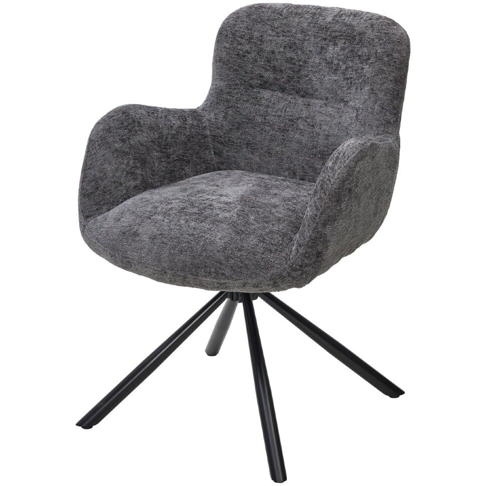 Стул KAROL 180 град. поворот. 3018-19 темно-серый, шенилл/ черный каркас, ®DISAUR Стул KAROL 180 град. поворот. 3018-19 темно-серый, шенилл/ черный каркас, ®DISAUR