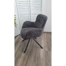 Стул KAROL 180 град. поворот. 3018-19 темно-серый, шенилл/ черный каркас, ®DISAUR