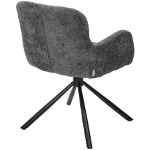 Стул KAROL 180 град. поворот. 3018-19 темно-серый, шенилл/ черный каркас, ®DISAUR