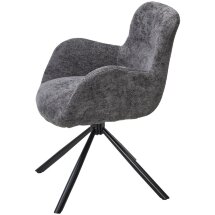 Стул KAROL 180 град. поворот. 3018-19 темно-серый, шенилл/ черный каркас, ®DISAUR
