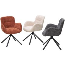 Стул KAROL 180 град. поворот. 3018-19 темно-серый, шенилл/ черный каркас, ®DISAUR