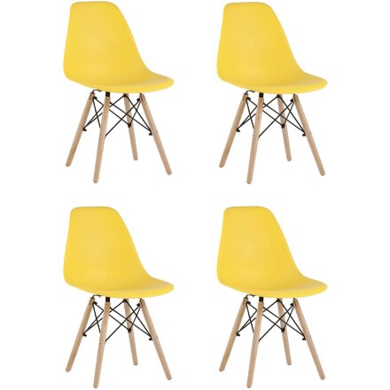 Стул Eames Style DSW желтый x4 (разборный каркас) 