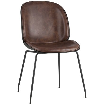 Стул Stool Group Beetle PU коричневый, металлический каркас, черные ножки 