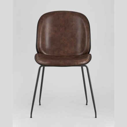 Стул Stool Group Beetle PU коричневый, металлический каркас, черные ножки 