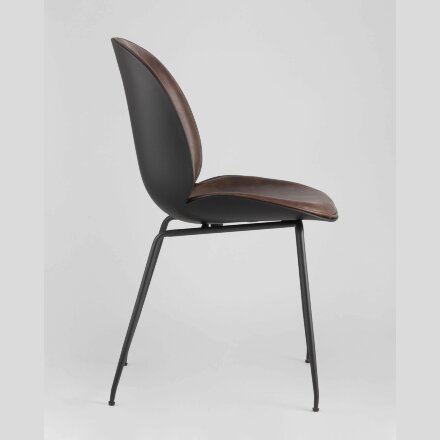 Стул Stool Group Beetle PU коричневый, металлический каркас, черные ножки 