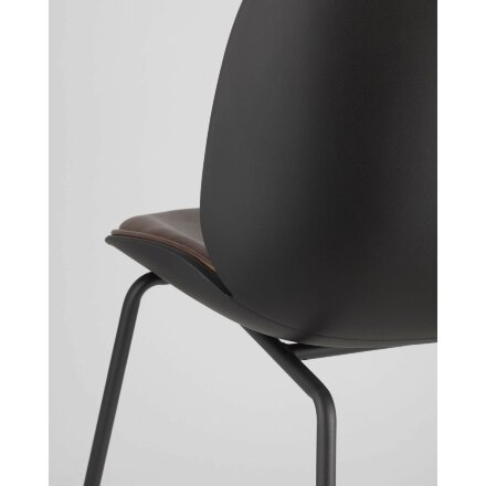 Стул Stool Group Beetle PU коричневый, металлический каркас, черные ножки 