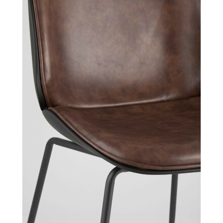 Стул Stool Group Beetle PU коричневый, металлический каркас, черные ножки 