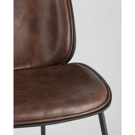 Стул Stool Group Beetle PU коричневый, металлический каркас, черные ножки 