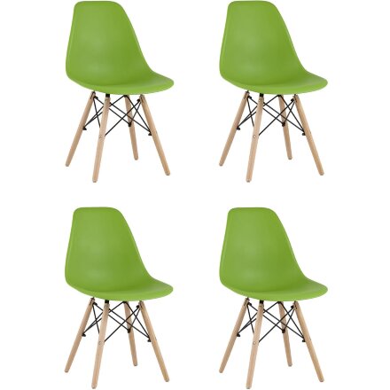 Стул Eames Style DSW зеленый x4 (разборный каркас) 