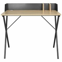 Стол на металлокаркасе BRABIX &quot;LOFT CD-007&quot;, 800х500х840 мм, органайзер, комбинированный, 641227
