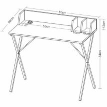 Стол на металлокаркасе BRABIX &quot;LOFT CD-007&quot;, 800х500х840 мм, органайзер, комбинированный, 641227
