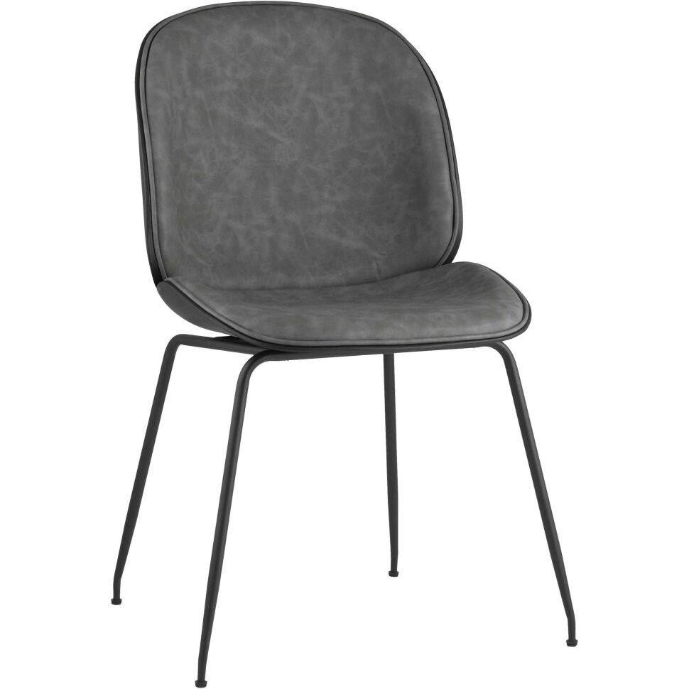 Стул Stool Group Beetle PU серый, металлический каркас, черные ножки Стул Stool Group Beetle PU серый, металлический каркас, черные ножки