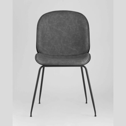 Стул Stool Group Beetle PU серый, металлический каркас, черные ножки 