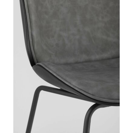 Стул Stool Group Beetle PU серый, металлический каркас, черные ножки 