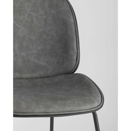 Стул Stool Group Beetle PU серый, металлический каркас, черные ножки 