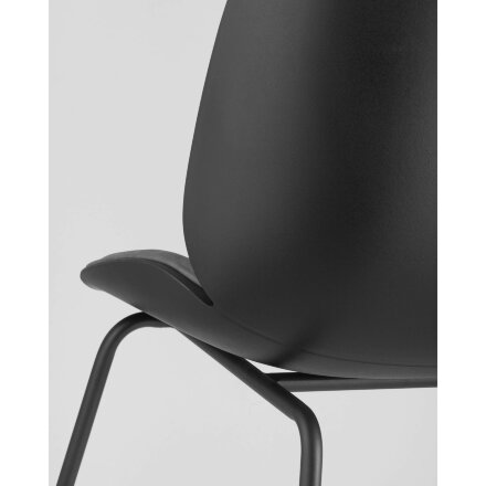 Стул Stool Group Beetle PU серый, металлический каркас, черные ножки 