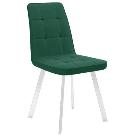 Стул DikLine 207 В10 GREEN, ножки белые 