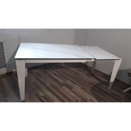 Стол DF511T matte white marble/white 1200(+500)*800   ЭКСКЛЮЗИВ (Образец из салона) 