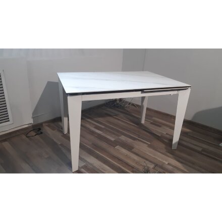 Стол DF511T matte white marble/white 1200(+500)*800   ЭКСКЛЮЗИВ (Образец из салона) 