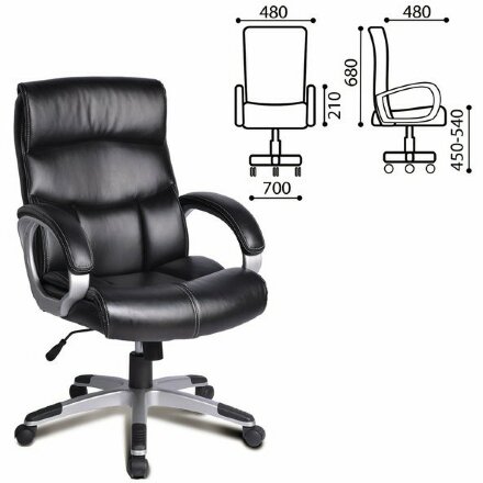 Кресло офисное BRABIX &quot;Impulse EX-505&quot;, экокожа, черное, 530876 Черный
