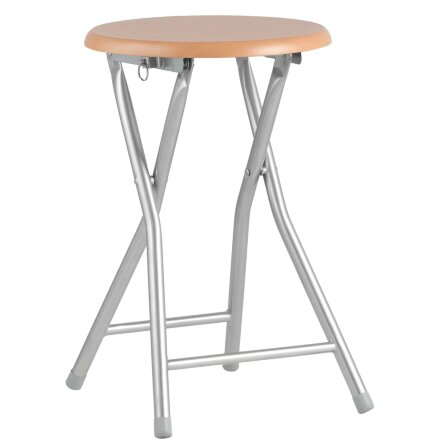 Табурет складной Stool Group МДФ бежевый/бук, сиденье - МДФ, каркас - сталь, порошковое напыление, металлические ножки 