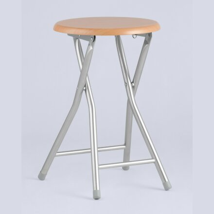 Табурет складной Stool Group МДФ бежевый/бук, сиденье - МДФ, каркас - сталь, порошковое напыление, металлические ножки 
