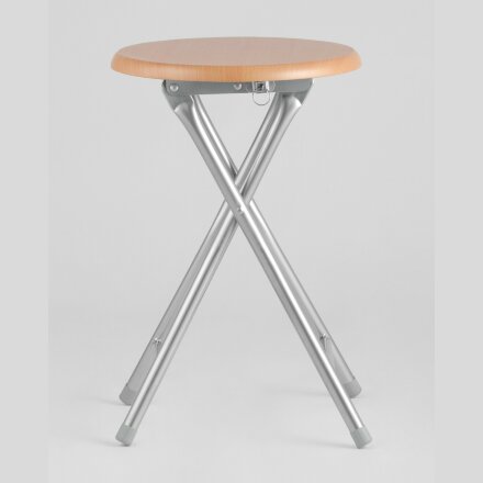 Табурет складной Stool Group МДФ бежевый/бук, сиденье - МДФ, каркас - сталь, порошковое напыление, металлические ножки 