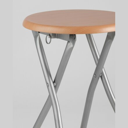 Табурет складной Stool Group МДФ бежевый/бук, сиденье - МДФ, каркас - сталь, порошковое напыление, металлические ножки 
