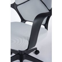 Кресло офисное / IQ / (black+grey) черный пластик / светло серая ткань