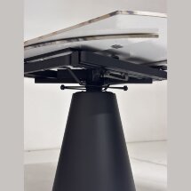 Стол TERAMO 135 GLOSS GRAND JADE SOLID CERAMIC, керамика, поворотн.механизм / Черный каркас, ®DISAUR