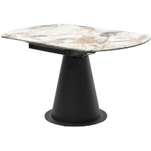 Стол TERAMO 135 GLOSS GRAND JADE SOLID CERAMIC, керамика, поворотн.механизм / Черный каркас, ®DISAUR