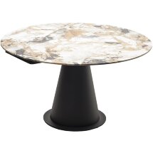 Стол TERAMO 135 GLOSS GRAND JADE SOLID CERAMIC, керамика, поворотн.механизм / Черный каркас, ®DISAUR
