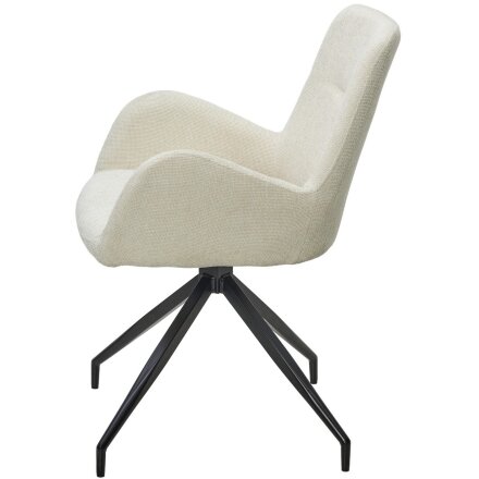 Стул NIKO 180 град. поворот. UF885-2 кремовый, ткань/ черный каркас, ®DISAUR 