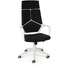 Кресло офисное / IQ / (white+black) белый пластик / черная ткань